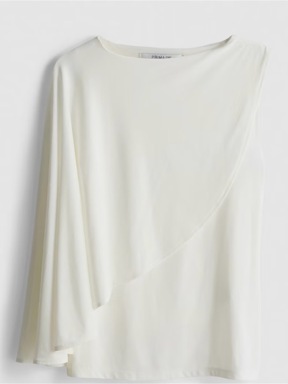 Primark Ivory Asymmetrical cape One-Shoulder Top